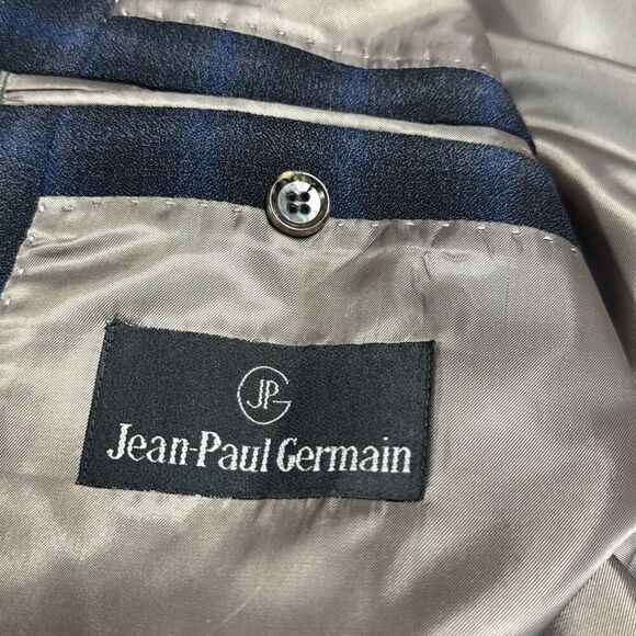 Jean Paul Germain Men’s Blue & Black Check Wool Blend Blazer Size 46R - Picture 6 of 7